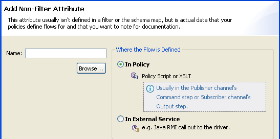 The field to specify or browse to an attribute