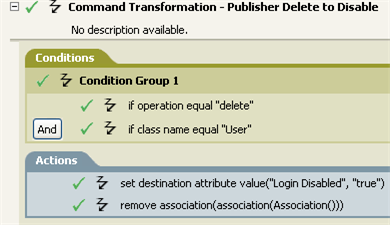 Policy to transform delete to disable