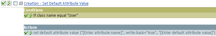 Policy to set default attribute value