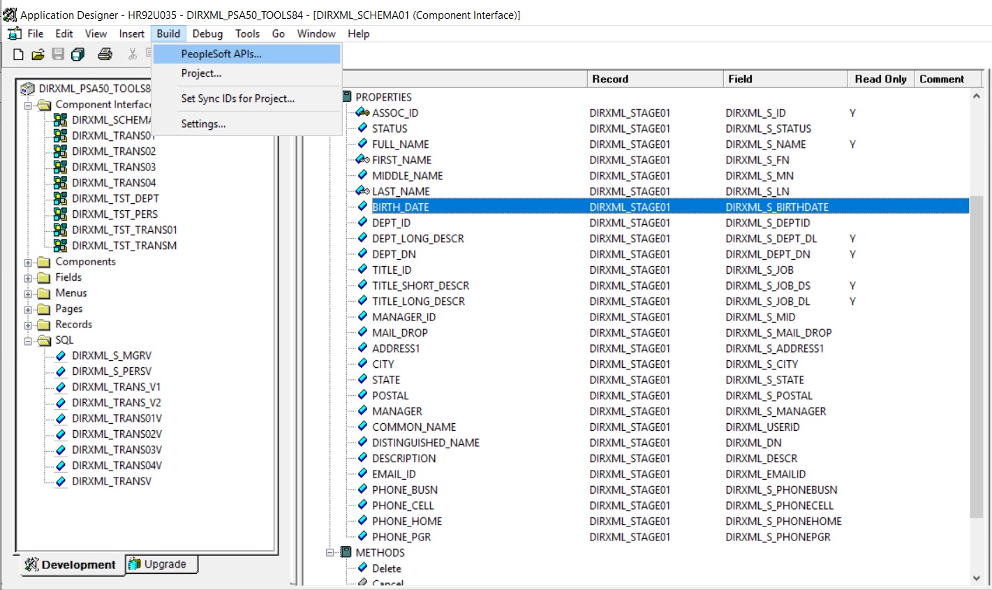 Building the PeopleSoft Java CI API