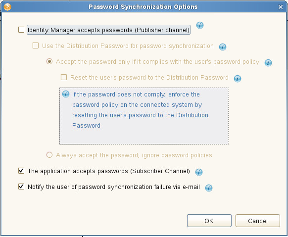 Password synchronization options