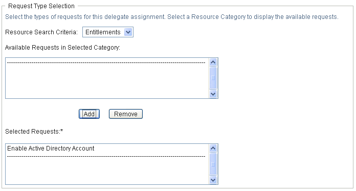 Selected Requests list