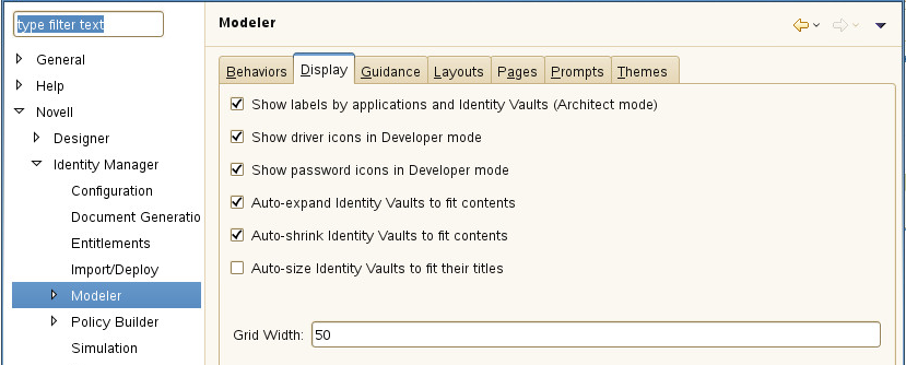 The Modeler page