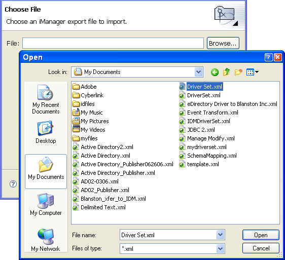 Type or browse to the file