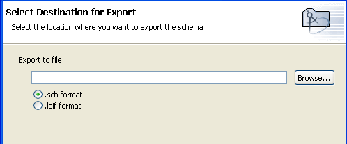 Schema Export Wizard - Select File Type