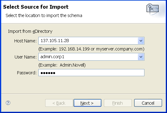 Fields to import the schema