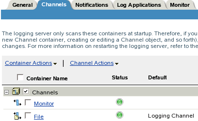 Channels container