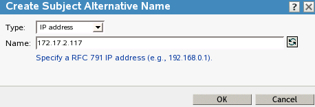 Creating an alternative name of IP