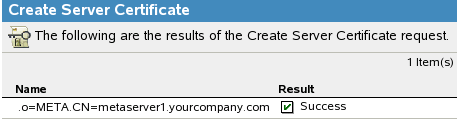 Creation a success message