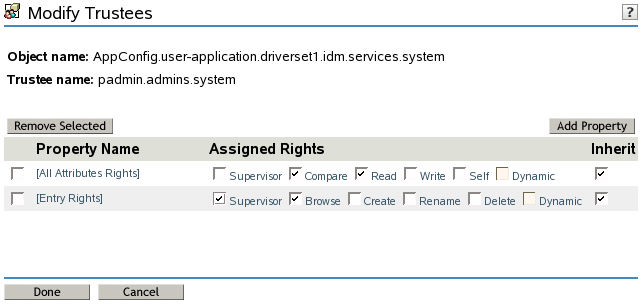 Selecting Supervisor for [Entry Rights]