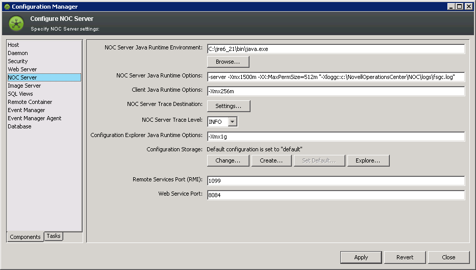 Configuration Manager Dialog