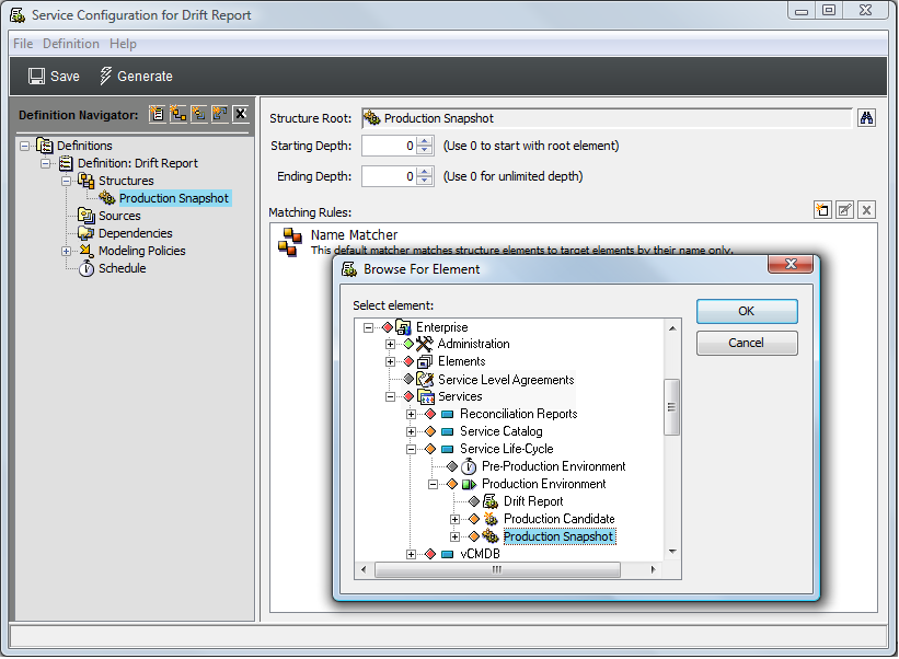 Browse for Element Dialog Box