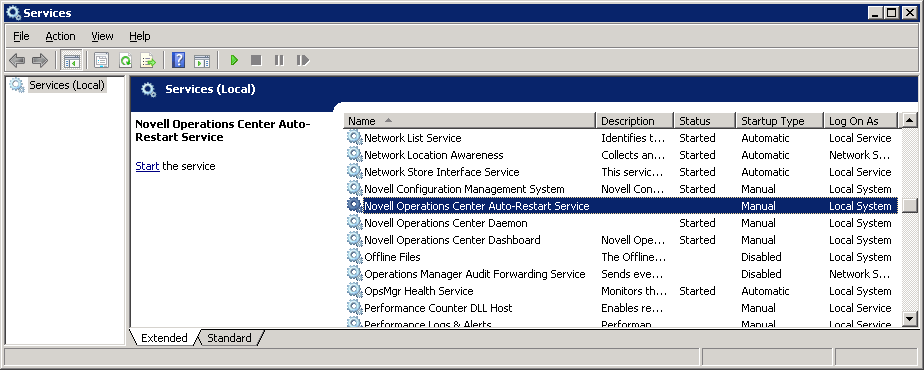 Services Window
