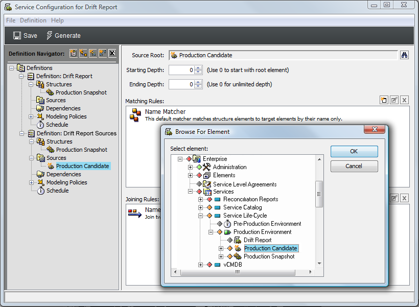 Browse for Element Dialog Box