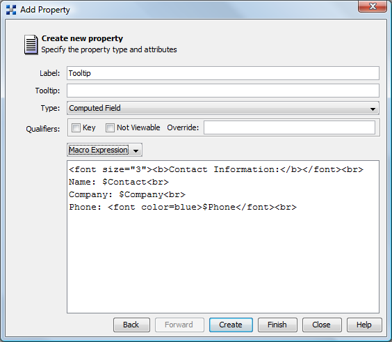 Add Property Dialog Box