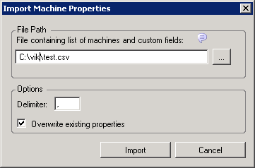 Import Machine Properties