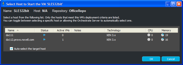 Select Host Dialog Box